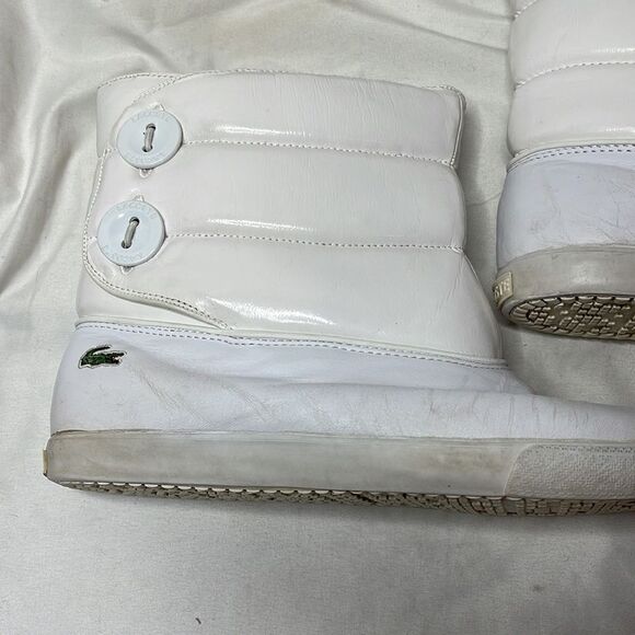 Lacoste Puffy White Snow Booties. Size 10. - Picture 6 of 11